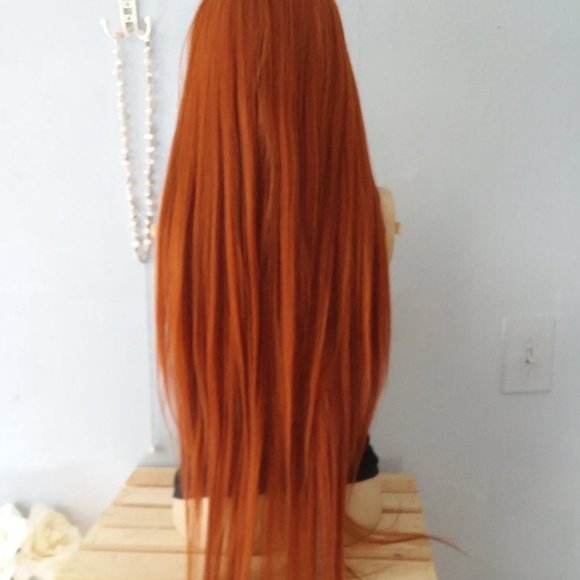 Light copper lace front ginger wig